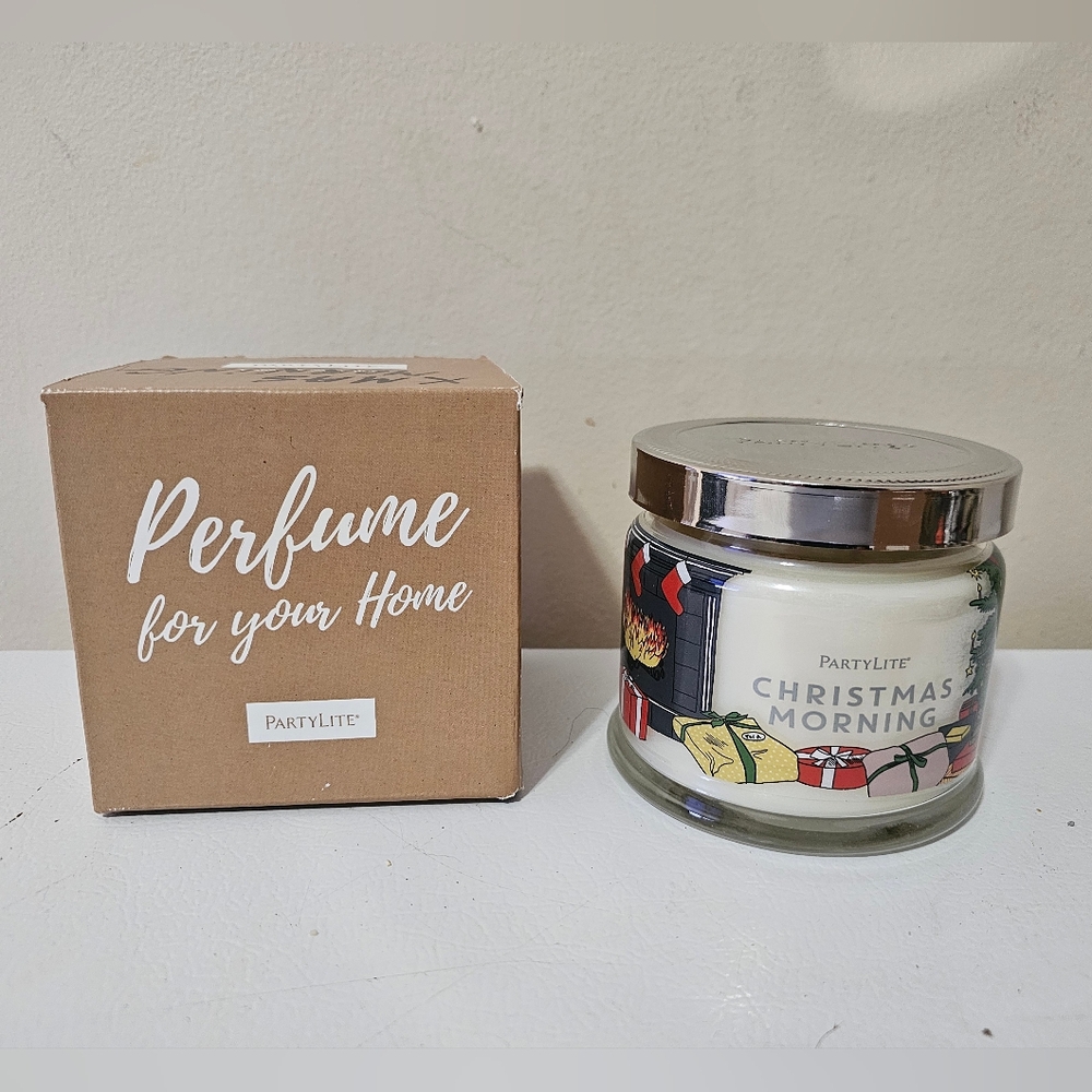 PartyLite Christmas Morning Scented 3 Wick Candle NEW